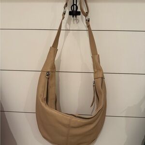 Tan Faux Leather Shoulder Bag